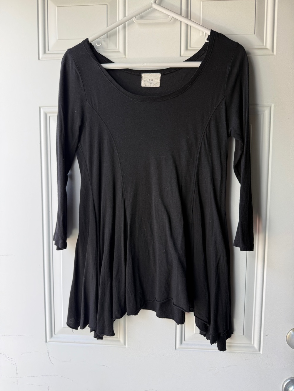 Anthropologie Black Scoop Neck Flared Tunic